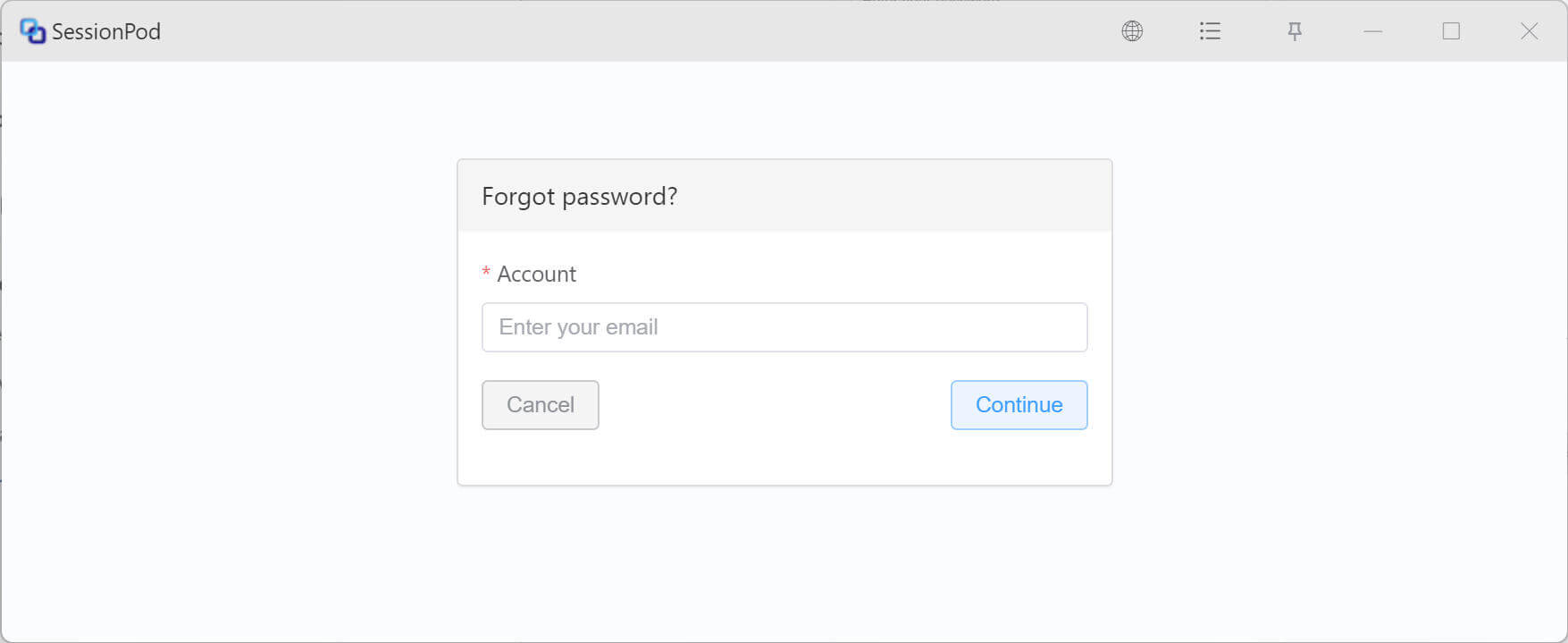 Enter account