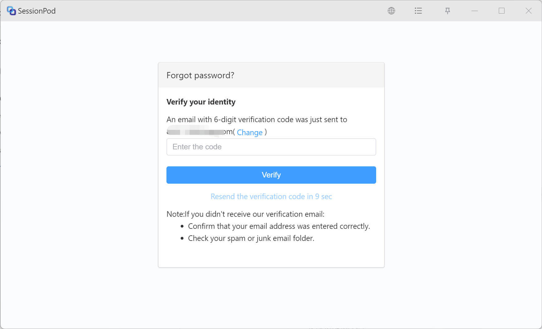 Enter verification code