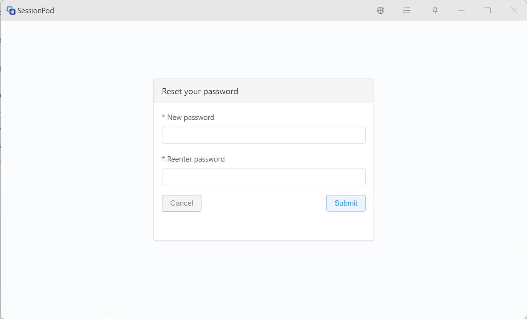 Set new password