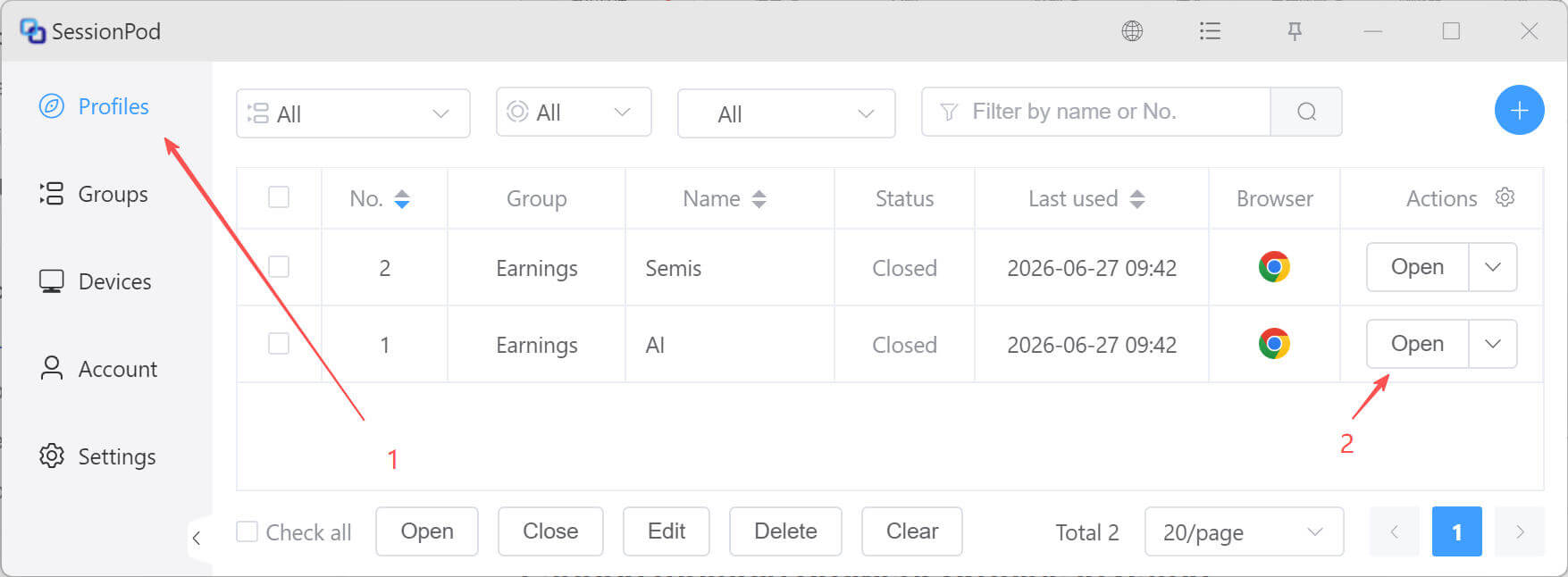Launch a single browser profile